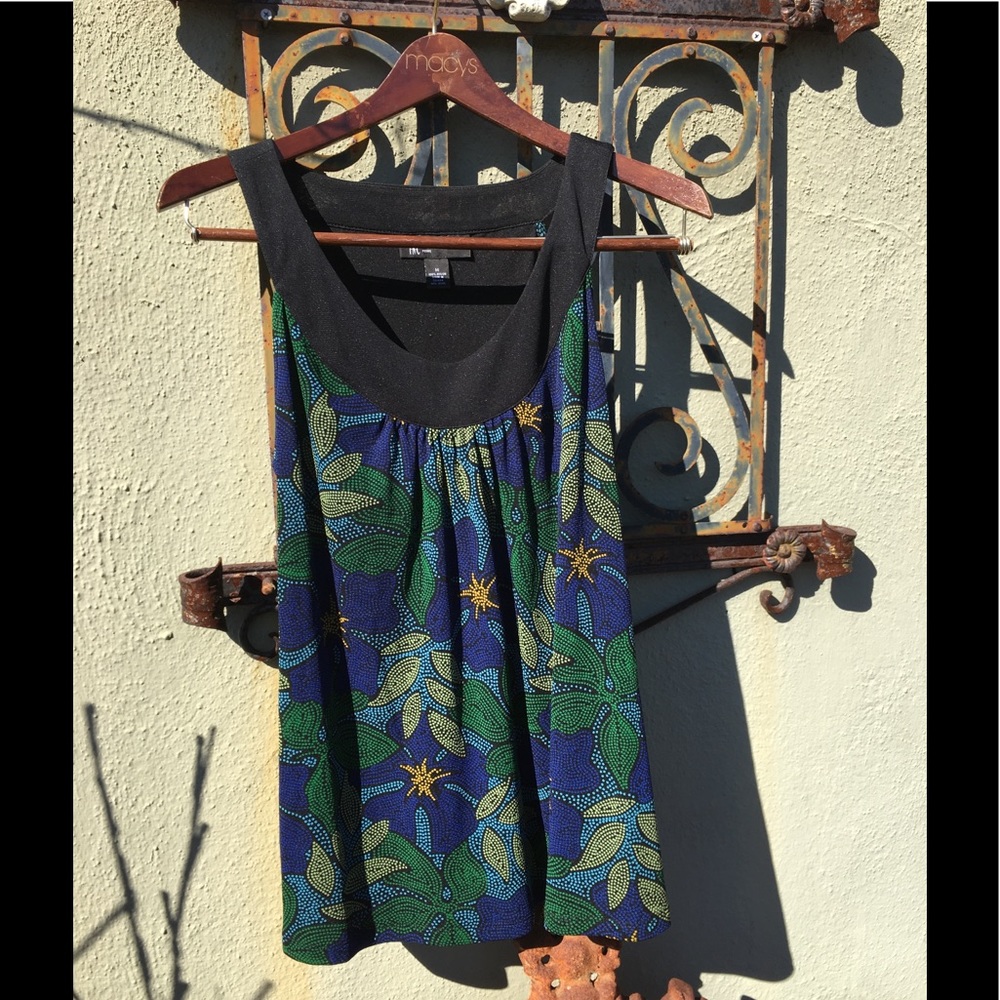 INC green/blue flowers top